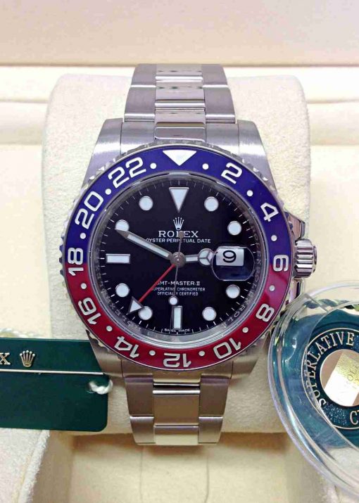 Replica horloge Rolex Gmt-master ll 01(40mm) 116719BLRO Pepsi rood / blauw Oysterband-Automatic -Top kwaliteit!