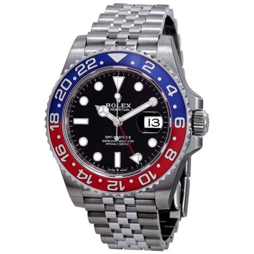 Replica horloge Rolex Gmt-Master ll 08 (40mm) 126710BLRO Pepsi Cola Jubilee band-Automatic Blauw/rood bezel