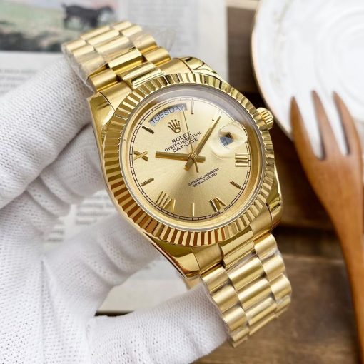 Replica horloge Rolex Day-Date 11 (40mm) 228238 Goude wijzerplaat(President band) Champagne Automatic