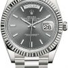 Replica horloge Rolex Day-Date 04 (40mm) Rhodium Leigrijze wijzerplaat 228239 (President band)-Automatic-Top kwaliteit!