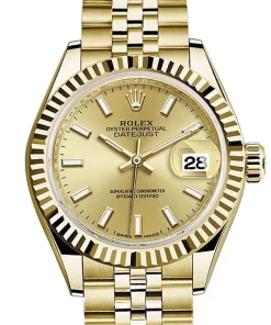 Replica horloge Rolex Datejust Dames 002 (28mm) 279178 Champagne Dial Fluted Bezel Jubilee Ladies-Automatic-Top kwaliteit!