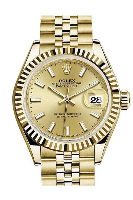 Replica horloge Rolex Datejust Dames 002 (28mm) 279178 Champagne Dial Fluted Bezel Jubilee Ladies-Automatic-Top kwaliteit!