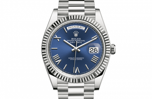 Replica horloge Rolex Day-Date 14 228239 (40mm) Blauwe wijzerplaat (President band) Automatic-Top kwaliteit!
