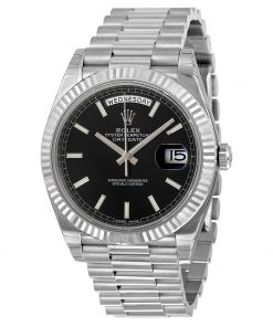 Replica horloge Rolex Day-Date 15 (40mm) 228239 Zwarte wijzerplaat (President band) 18K white gold-Top kwaliteit!