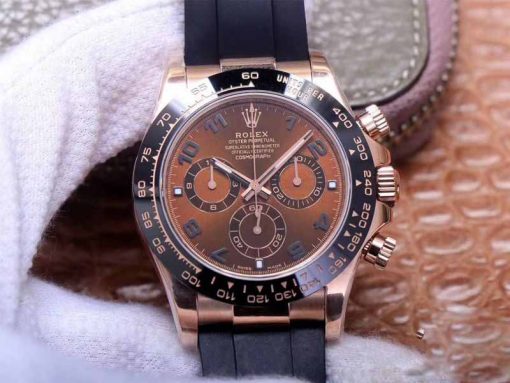 Replica horloge Rolex Daytona 02 cosmograph (40mm) 116515LN Oysterflex-band-everose Gold Chocolate-Automatic-Top kwaliteit!