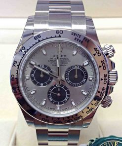 Replica horloge Rolex Daytona 04 cosmograph (40mm) 116509LN 18K witgoud Grijs-Oyster-band-Automatic-Top kwaliteit!