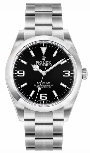 Replica horloge Rolex Explorer 01 (39mm) 214270 Zwarte wijzerplaat (904L Oysterstaal) Automatic-Top kwaliteit!