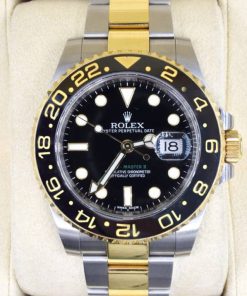 Replica horloge Rolex Gmt-Master ll 09 (40mm) Yellow gold 116713LN Bi-color zwarte wijzerplaat -Automatic-Top kwaliteit!