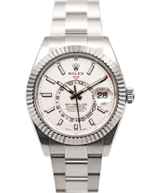 Replica horloge Rolex Sky dweller 02 (42mm) 326934 Oyster Witte wijzerplaat-Automatic-Top kwaliteit!