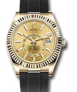 Replica horloge Rolex Sky dweller 04 (42mm) 326238 Oysterflex Gold-Automatic-