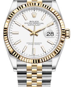 Replica horloge Rolex Datejust 40 (36mm) 126233 (Jubilee band) Bi-color witte wijzerplaat-Automatic-Top kwaliteit!
