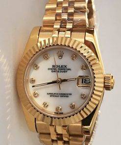 Replica horloge Rolex Datejust Dames 04 (28mm) Witte wijzerplaat-Automatic-Top kwaliteit!