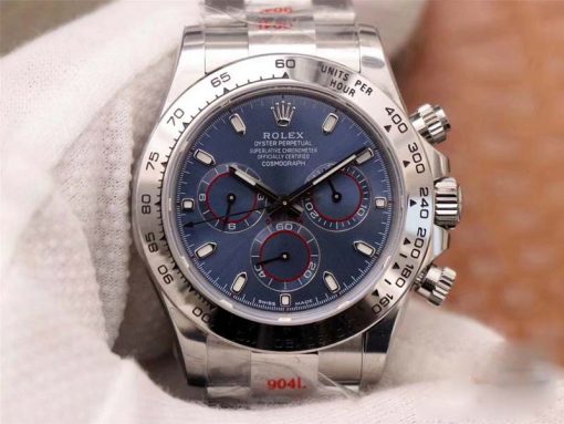 Replica horloge Rolex Daytona 07 cosmograph (40mm) Blue 116509 18K witgoud-Automatic-Oystersteel-staal-Top kwaliteit!