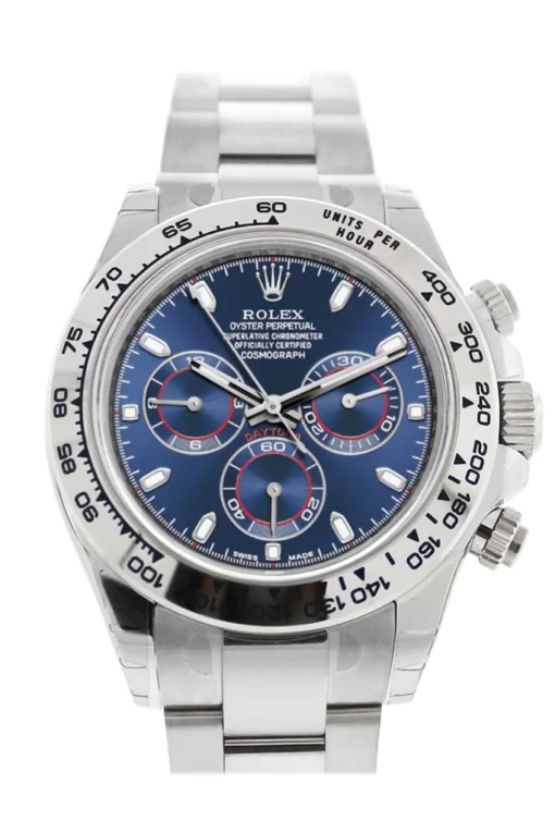 Replica horloge Rolex Daytona 07 cosmograph (40mm) Blue 116509 18K witgoud-Automatic-Oystersteel-staal-Top kwaliteit!