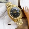 Replica horloge Rolex Day-Date 03 (40mm) 228235 Zwarte wijzerplaat (Gold) Romans (President band) Automatic