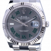 Replica horloge Rolex Datejust 16 Wimbledon 126334 (41 mm) Grijze wijzerplaat Slate Roman(Romeinse cijfers) Rhodium