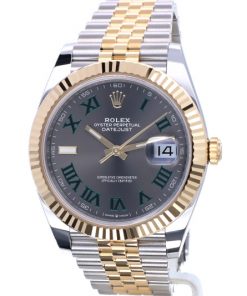 Replica horloge Rolex Datejust ll 17 (41 mm) 126333 Grijze wijzerplaat Wimbledon Jubilee band Automatic/ Romeinse cijfers/Roman/ Bi-color