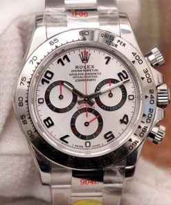 Replica horloge Rolex Daytona 15 cosmograph (40mm) Oystersteel-band 116509 Arabische nummers witgoud 18K-Automatic-Top kwaliteit!