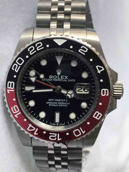 Replica horloge Rolex Gmt-Master ll 11 (40mm) 16710BLNR Coca Cola Zwart/rood Jubilee band -Automatic-Top kwaliteit!