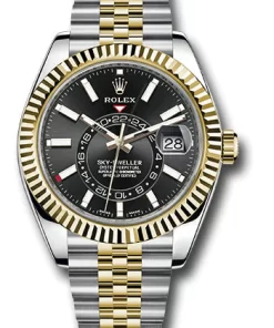 Replica horloge Rolex Sky dweller 05 (42mm) 326933 Bicolor (zwarte wijzerplaat) Jubilee-Automatic- Top kwaliteit!