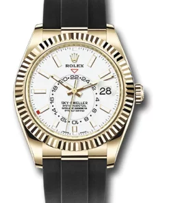 Replica horloge Rolex Sky dweller 06 (42mm) 326238 Oysterflex (witte wijzerplaat)) Top kwaliteit!