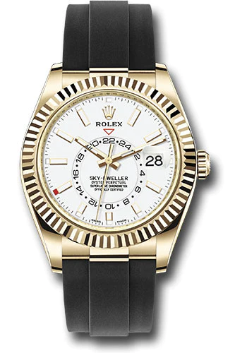 Replica horloge Rolex Sky dweller 06 (42mm) 326238 Oysterflex (witte wijzerplaat)) Top kwaliteit!
