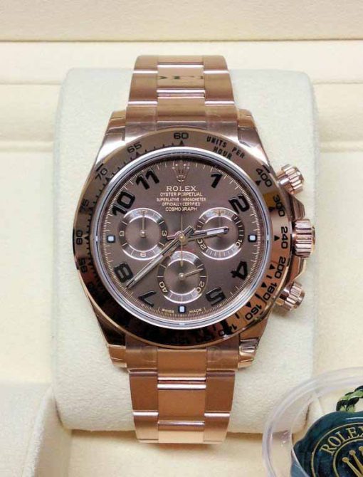 Replica horloge Rolex Daytona 21 cosmograph (40mm) 116505 Rose Gold (Choclate) Bruine wijzerplaat arabic numbers-Automatic-Top kwaliteit!