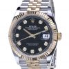 Replica horloge Rolex Datejust 46 (36mm) 126233 Jubilee Gold Steel Black Diamond (Automatic) Top kwaliteit!