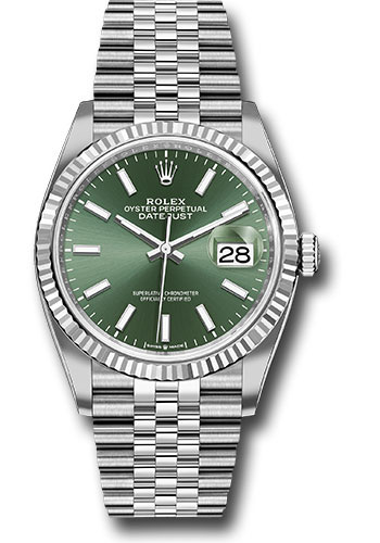 Replica horloge Rolex Datejust 45 (36mm) 126334 (Oyster band) Groene wijzerplaat (Automatic) Top kwaliteit!