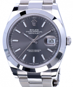 Replica horloge Rolex Datejust 06/2 126300 (41mm) zwarte wijzerplaat, Oyster band/ Rhodium Dial-Automatic-Top kwaliteit!