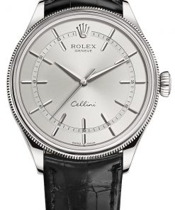 Replica horloge Rolex Cellini 04 (39mm) 50509 Rhodium Wijzerplaat (Leren band) Automatic-Top kwaliteit!