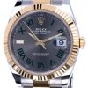Replica horloge Rolex Datejust ll 17/5 (36 mm) 126333 Bi-color Grijze wijzerplaat Wimbledon Jubilee band Automatic/ Romeinse cijfers/Roman Top kwaliteit!