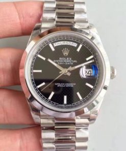 Replica horloge Rolex Day-Date 15/1 (40mm) 228206 Zwarte wijzerplaat(President band) white gold Automatic
