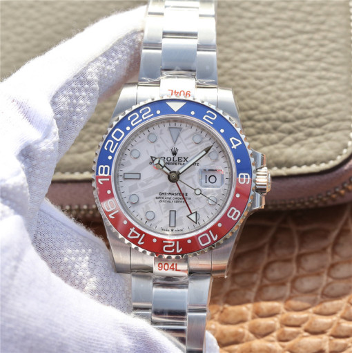 Replica horloge Rolex GMT-Master II 09/2 (40mm) m126719blro Meteorite  rood/blauw Oyster band automatic -Top kwaliteit!