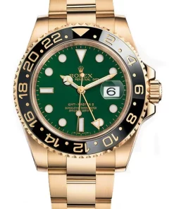 Replica horloge Rolex Gmt-Master ll 01/3 (40mm) 116718 Gold/Green Oystersteel-Band-Top kwaliteit!