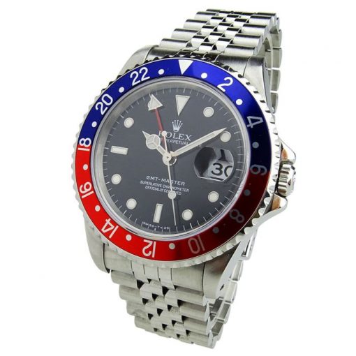 Replica horloge Rolex Gmt-Master ll 01/4 (40mm) 16710 Pepsi cola rood/blauw Jubilee band automatic Vintage-Top kwaliteit!
