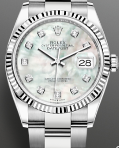 Replica horloge Rolex Datejust 49 (36mm) parlemoer (Oyster band) Diamonds 116234(Automatic) Top kwaliteit!