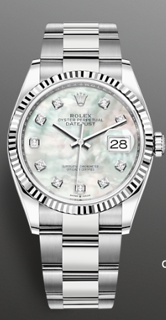 Replica horloge Rolex Datejust 49 (36mm) parlemoer (Oyster band) Diamonds 116234(Automatic) Top kwaliteit!