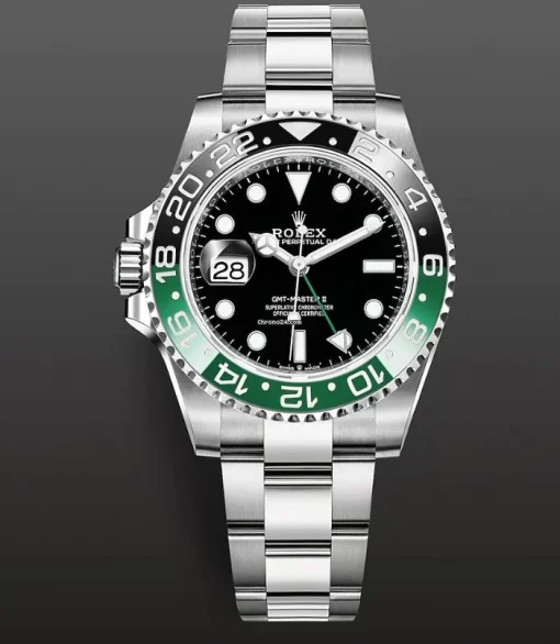 Replica horloge Rolex Gmt-Master ll 02/1 (40mm) 126720VTNR "Sprite" 2022 groen-zwarte keramiek Nieuwste model Oyster-Staal -Automatic-Top kwaliteit!