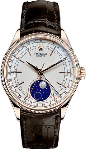 Replica horloge Rolex Cellini 06 (40mm) 50535 Moonphase van 18K everose goud-Automatic-Top kwaliteit!