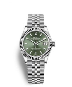 Replica horloge Rolex Datejust ll 19/6 (41mm) 126334 Jubilee Gekartelde bezel (Mintgroene wijzerplaat) Automatic-Top kwaliteit!