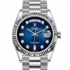 Replica horloge Rolex Day-Date 32 (36mm) Blue dial 128238 Diamonds-White gold President-Automatic-Top kwaliteit!