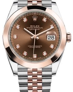 Replica horloge Rolex Datejust ll 59 (41mm) 126301 Rose gold 18K Chocolate Diamonds(Jubilee band) (Automatic) Bruine wijzerplaat- Top kwaliteit!