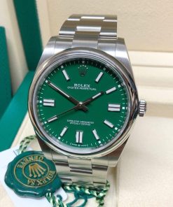 Replica horloge Rolex Oyster Perpetual 03 (41mm) 124300- (Oyster band) Green dial-Automatic-Top kwaliteit!