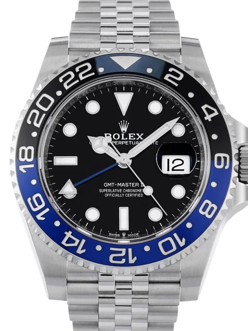 Replica horloges Rolex Gmt-Master ll 002 Swiss Noob Eta 3186 126710BLNR Jubilee "Batman"(40mm) automatic Hoogste kwaliteit!