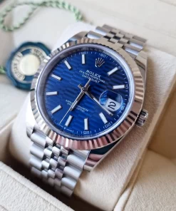 Replica horloge Rolex Datejust ll 23/1 (41 mm) 126334 Blue Motif/Fluted Jubilee Automatic-new 2022-Top kwaliteit!