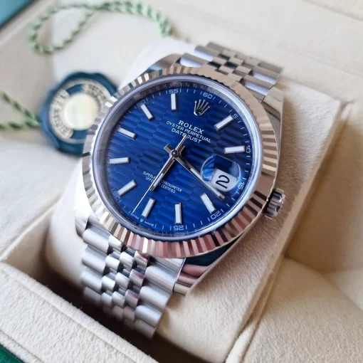 Replica horloge Rolex Datejust ll 23/1 (41 mm) 126334 Blue Motif/Fluted Jubilee Automatic-new 2022-Top kwaliteit!