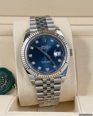 Replica horloge Rolex Datejust 62 (41mm) 126334 (Jubilee band) Blauwe wijzerplaat Diamonds(Automatic)  - Top kwaliteit!