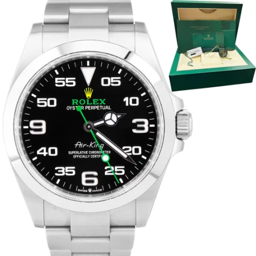 Replica horloges Rolex Air King 001 (36mm) Green Black 126900 Oyster band Eta 3135 31 jewels automatic Hoogste kwaliteit!
