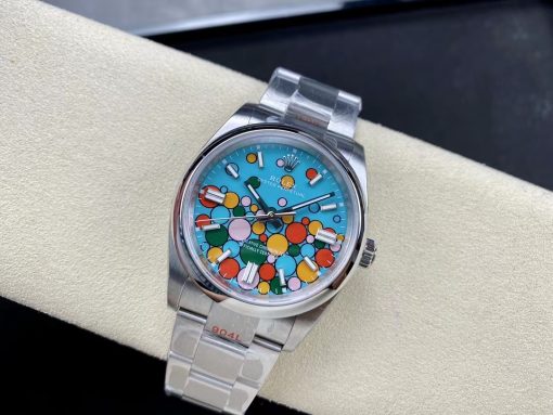 Replica horloge Rolex Oyster Perpetual 02 Celebration (36mm) 124300- (Oyster band) Blue Tiffany Dial Turquoise -Top kwaliteit!